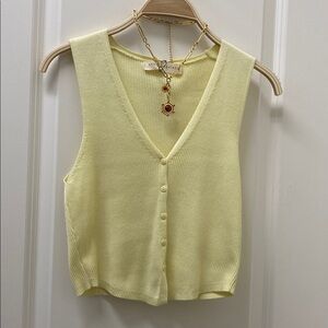 Women's Yellow Knit Jersey Top